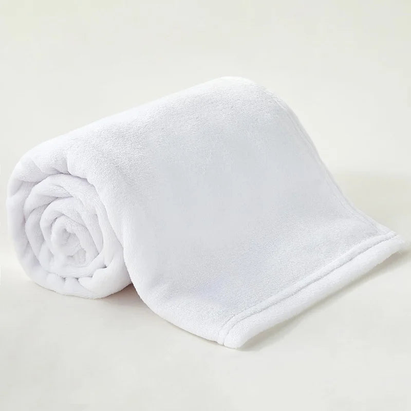 30"X 40" White Blank Sublimation Baby Blanket Wholesale Custom Super Soft Fleece Flannel Swaddle Sublimation Blankets