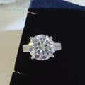 Silver 925 Original 5 Carat Round Brilliant Cut Diamond Test Past D Color Moissanite 4 Claws Wedding Ring for Women Fine Jewelry
