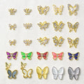 Butterfly Super Flash Rhinestone Nail Art Charm Diamond Opal butterfly Combined With Gold Diamond Nail Art Charm Decoration