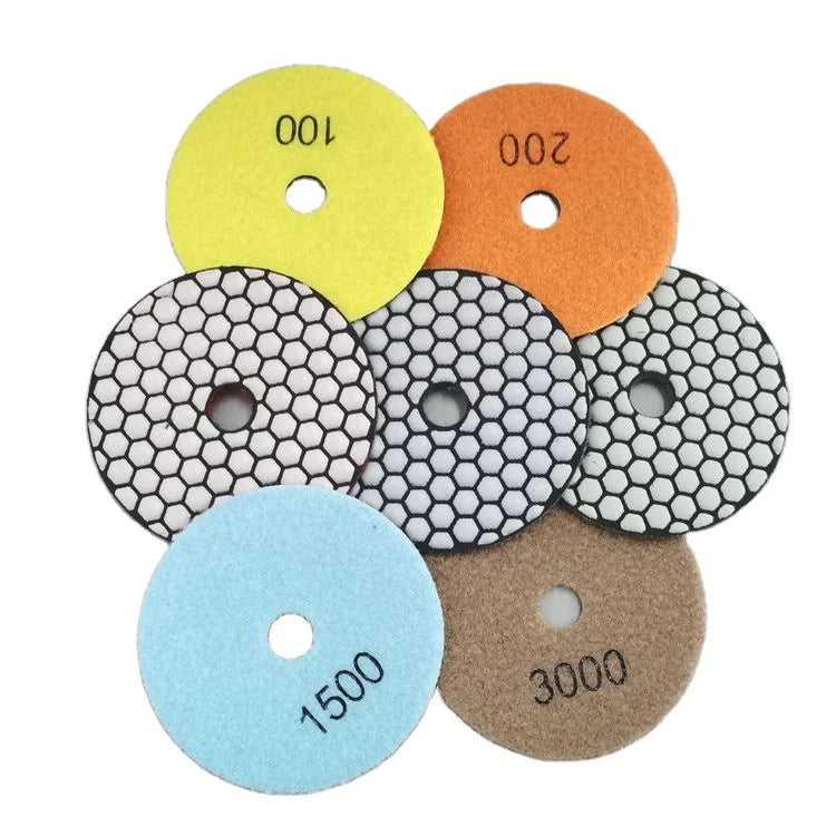 4 Inch 100mm Angle Grinder Flexible Granite Marble Edge Dry Diamond Resin Bond Polishing Pad for Marble Granite Polishing
