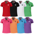DOVEARK Customized 180g 100%Polyester 26 Yarn Rainbow Back Bead Ground Anti-Wrinkle Knitted Solid Short Sleeve Women Polo Shirt