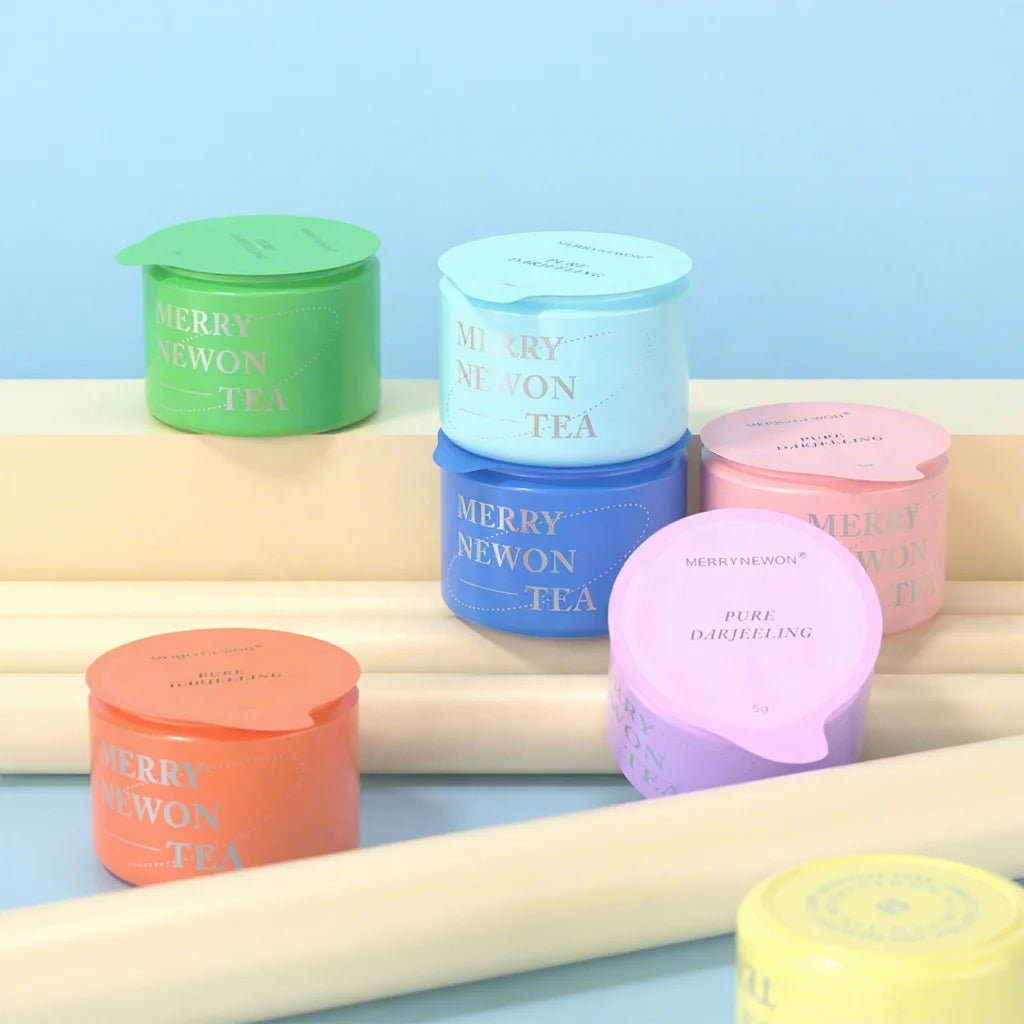 Mini Portable Tea Tin Round Metal Aluminum Jar Recycled Materials Tea Coffee Can