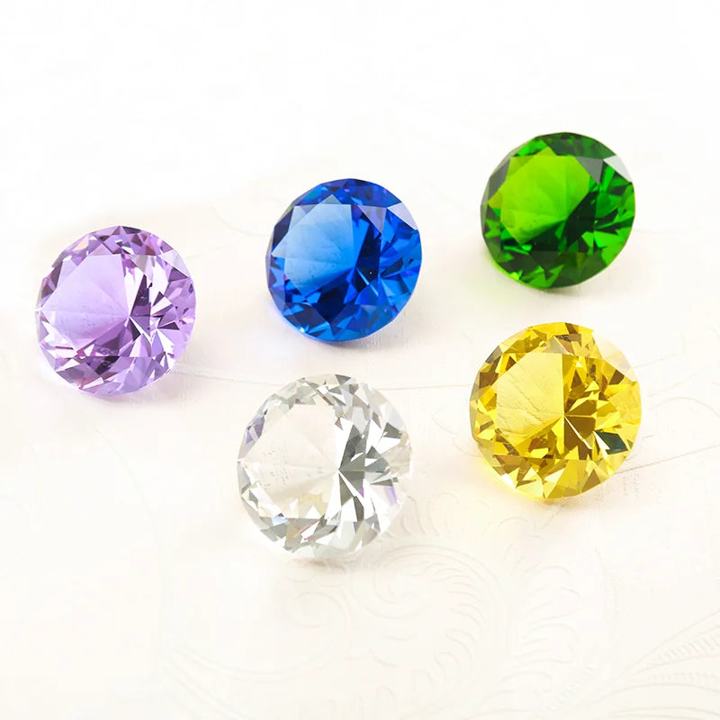 Factory Whosale gem diamond paperweight Wedding Gift Crystals Healing Stones Glass Diamond with Custom Engraved