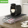 Metal Coffee Pod Capsule Storage Rack Glass Drawer Machine Stand Holder Organizer Tray for Countertop Use MegaBDM