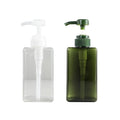 Transparent PET Plastic Square Pump Bottle PP Cap Personal Care Packaging Refillable Custom Color Customized Silk Lotion Shampoo