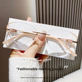 Rimless Blue Light Blocking Reading Glasses Ultra - Flexible Temples Ultra - Lightweight with Elegant Diamond Inlay