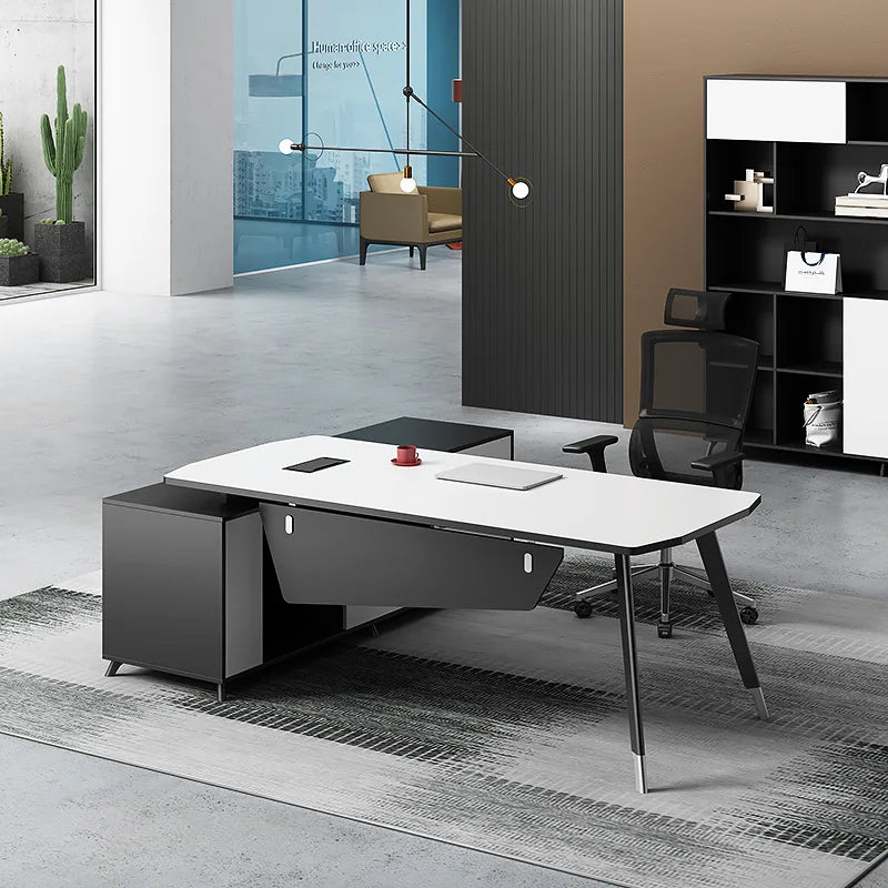 Modern CEO Office Desk Executive Wooden L Shape Office Desks Boss Luxurious Office Table