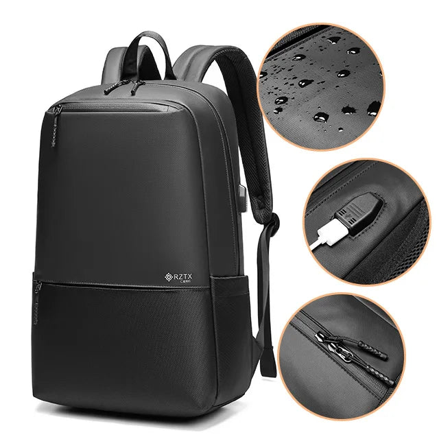 Wholesale Fashion Cheap Waterproof Computer Bag Laptop Backpack Business Travel Hiking Backpack with USB Charging Port