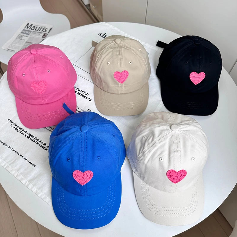 Landfond  High Quality Outdoor Spring New Love Baseball Hat for Boys and Girls Printed Kids Cap