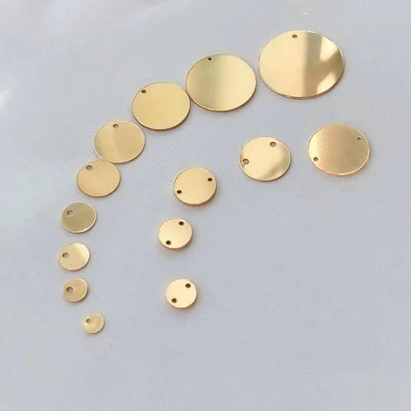 Premium Jewelry Accessories Chain Tabs 14k Gold Filled Round Pendant for Jewelry Making Findings