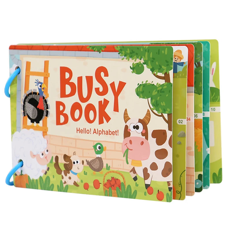 Quiet Early Learning Activity Puzzle Paste Matching Game Children's Educational Farm Busy Book Toys Magic Tape Paper Material
