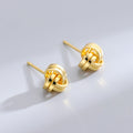 Classic Cute Design 925 Sterling Silver Twine Geometry Gold Plated Stud Earrings S925 Girl Women RE3061