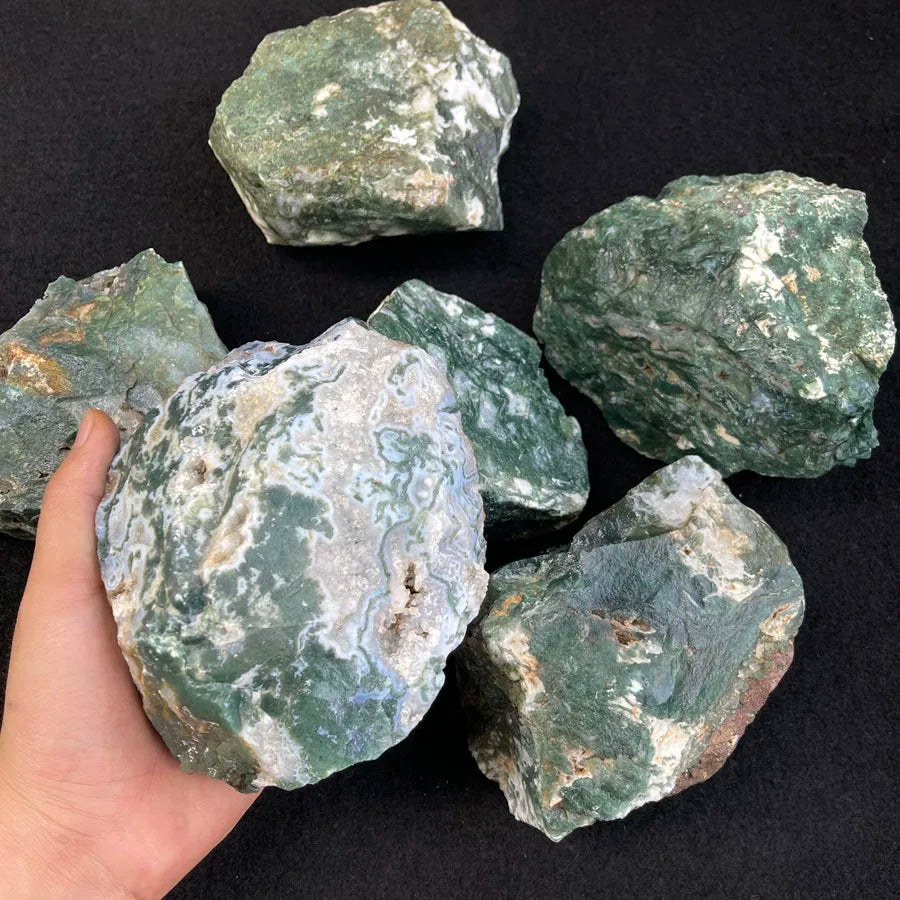10-20cm Meditation Wholesale Natural Rough Stone Raw Gemstone Moss Agate Rough