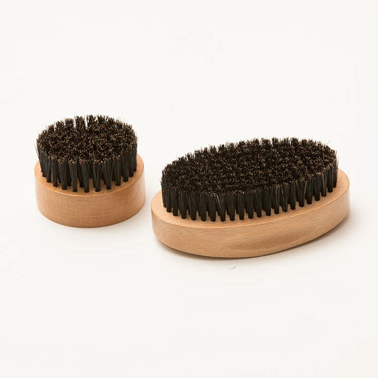 Hot Selling Custom Curved Bamboo Beard Brush Small Boar Bristle Compact Wooden Design for Wholesale for Beard Care Cushion Vent