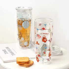 Wholesale Logo Personal Design Custom Double Wall Glass Coffee Cocktail Highball Glass Cup