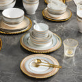 Wholesale 3Pcs Royal Hotel Luxury Design Round Ceramic Plate Set Premium Porcelain Dinnerware for Restaurants