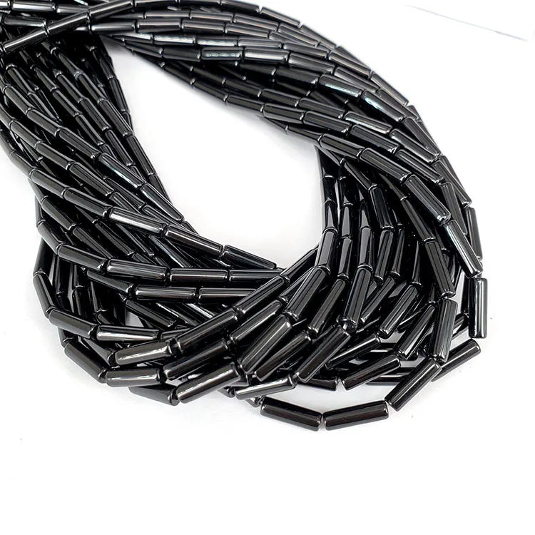 AB0859 Red Black Agate Onyx Cylinder Column Tube Beads for DIY Jewelry Making