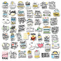 E-50pcs Inspirational English Short Sentences Graffiti Stickers Colorful Text Phrases Mobile Phone Personality Bottle Decoration