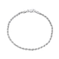 RINNTIN SB102 Hot Sale Trendy Jewelry Rhodium Plated Twisted Rope Chain Bracelet for Women Men 925 Sterling Silver Bracelets
