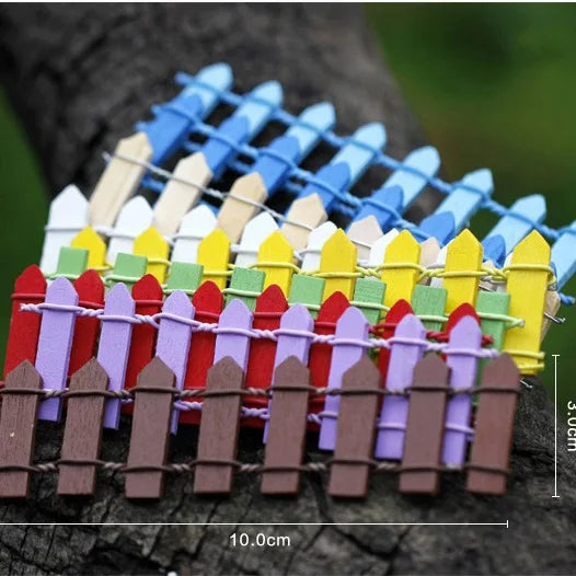 3cm Mini Wooden Fence DIY Miniature Fairy Garden Wood Barrier Dollhouse Showcase Craft Home Decoration Accessories XJ0728