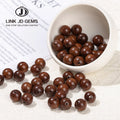 LINK JD GEMS JD Wholesale 6 8 10 12mm Pick Size Round Charms Wooden Beads Natural Gold Silk Sandalwood Loose Jewelry Making