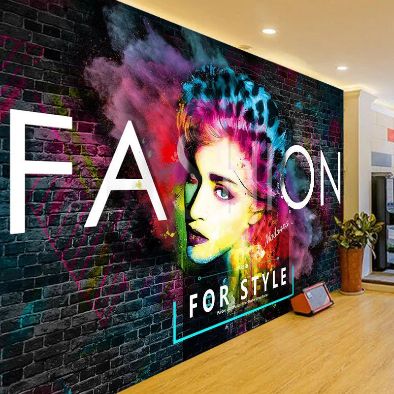 Custom 3D Floral Wallpaper for Barber Shops Nostalgic Hair Salon Background Mural Wall Stickers Waterproof Function