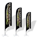 Promotional Advertising Blank Frame Aluminum Customise Open Banner Beach Feather Open House Flags