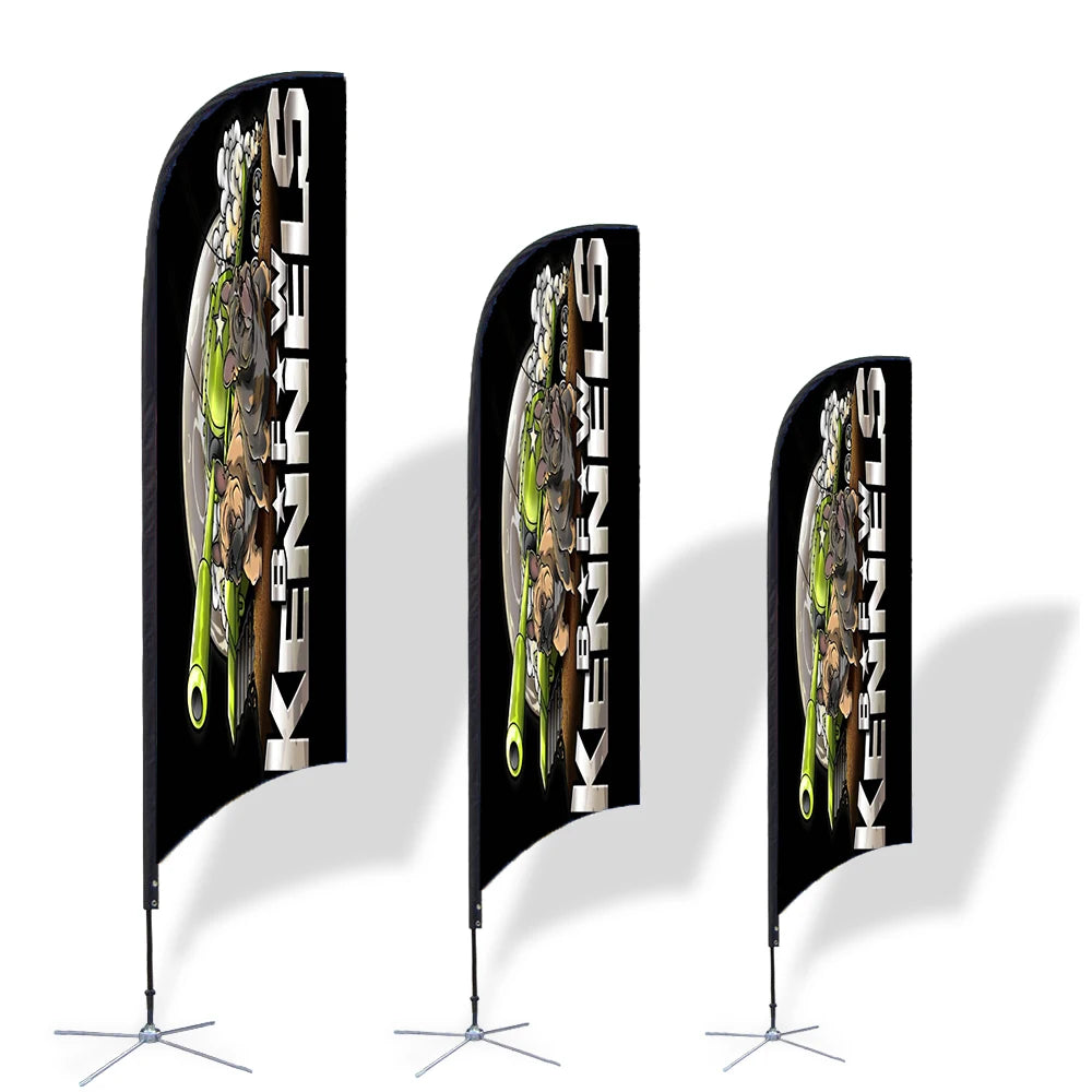 Promotional Advertising Blank Frame Aluminum Customise Open Banner Beach Feather Open House Flags