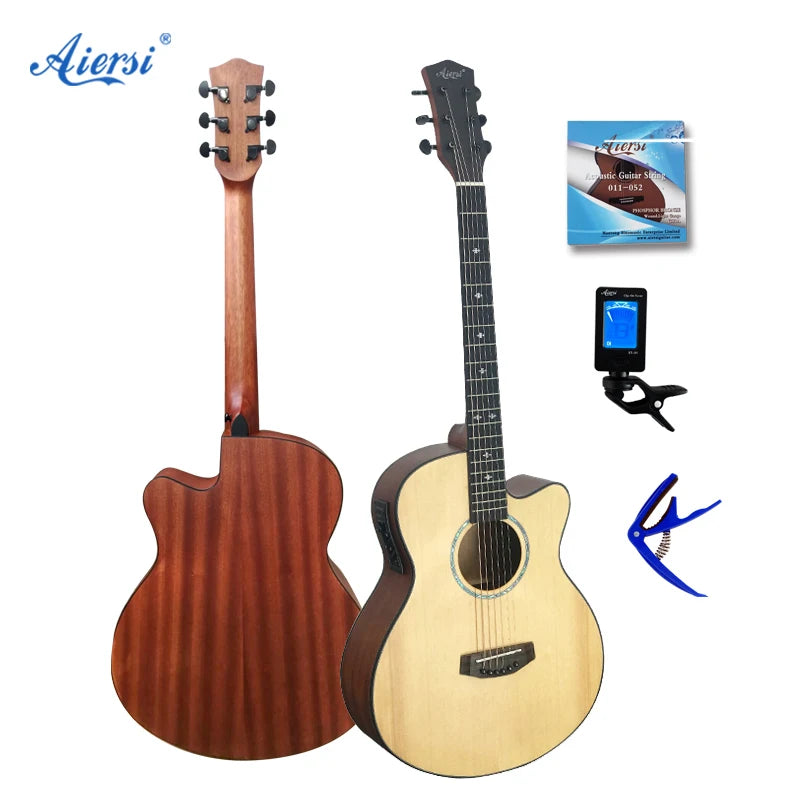 Wholesale Price Aiersi Brand Mahogany Electric Acoustic Guitar