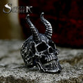 SS8-802R Steel Soldier New Big Goat Skull Ring Punk Jewelry for Man Chriastmas Gift