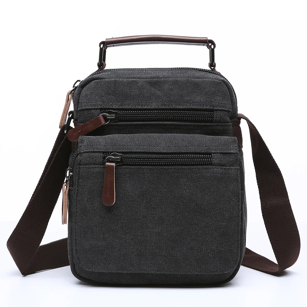 ZUOLUNDUO  Unisex Men Simple Canvas Blank Messenger Crossbody Bags