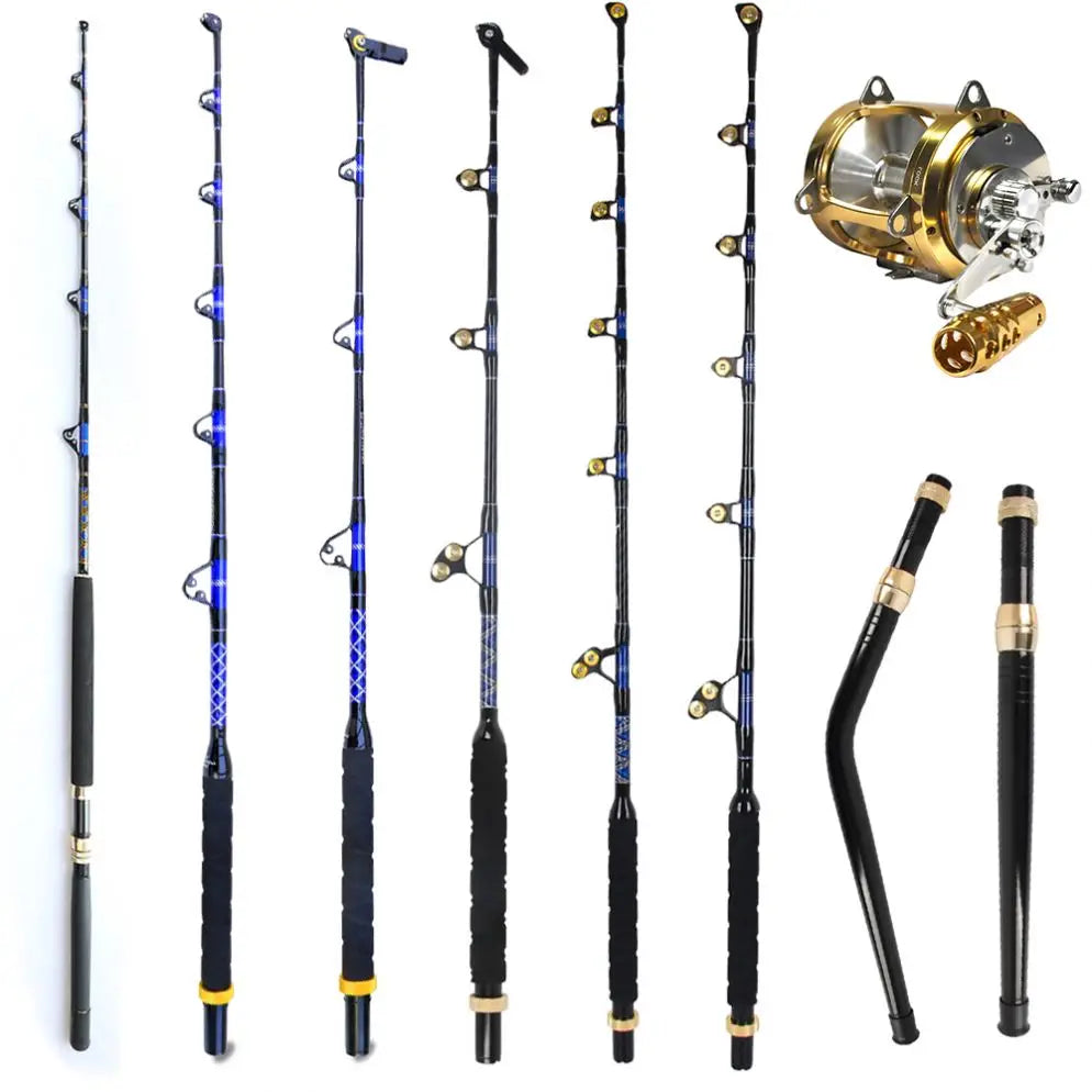 OEM Alu Bent Butt Roller Guide Big Game Fishing Pole Boat Rod Straight Butt Fiberglass Blank Deep Sea Tuna Shark Trolling Rod