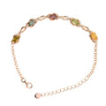 Elegant Rose Gold Plated 925 Sterling Silver Natural Tourmaline Bracelet for Women Birthday Gift