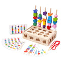 Custom New Montessori Children Wooden Threading Shape Matching Intelligence Box Game Educational Learning Gift Toys for Kids