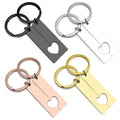 Personalized Stainless Steel Fashion Heart Keychain Set Engraved Name for Promise Gift for Couples Girlfriend Boyfriend