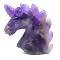 Huiying 50*50*18mm Home Decoration hand carved purple quartz unicorn amethyst carving for craft