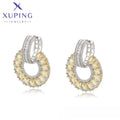X000708704 XUPING Jewelry Wholesale Environmental Copper Flower Shape Women's Yellow Synthetic CZ Earrings Fashion Jewelry