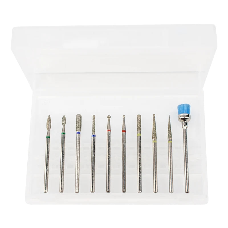 Good Quality Tornado 10 Pcs Diamond Nail Drill Bits Set With Box