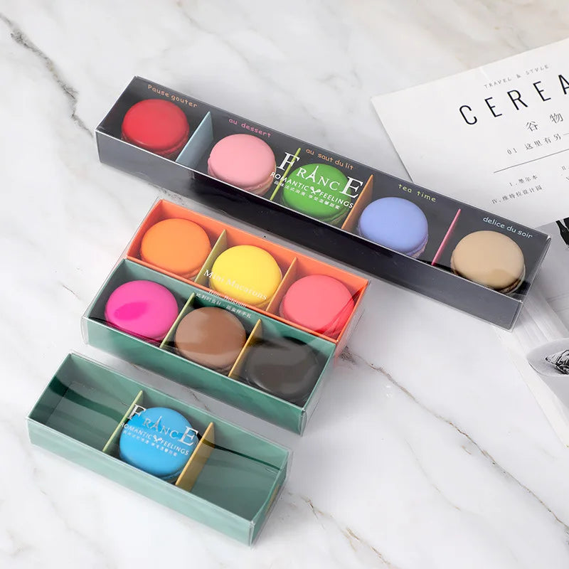 Wholesale Biscuit Candy Paper Box Open Window PET Transparent 3/5/6 Compartment  for Baked Macaron Packing Drawer Box