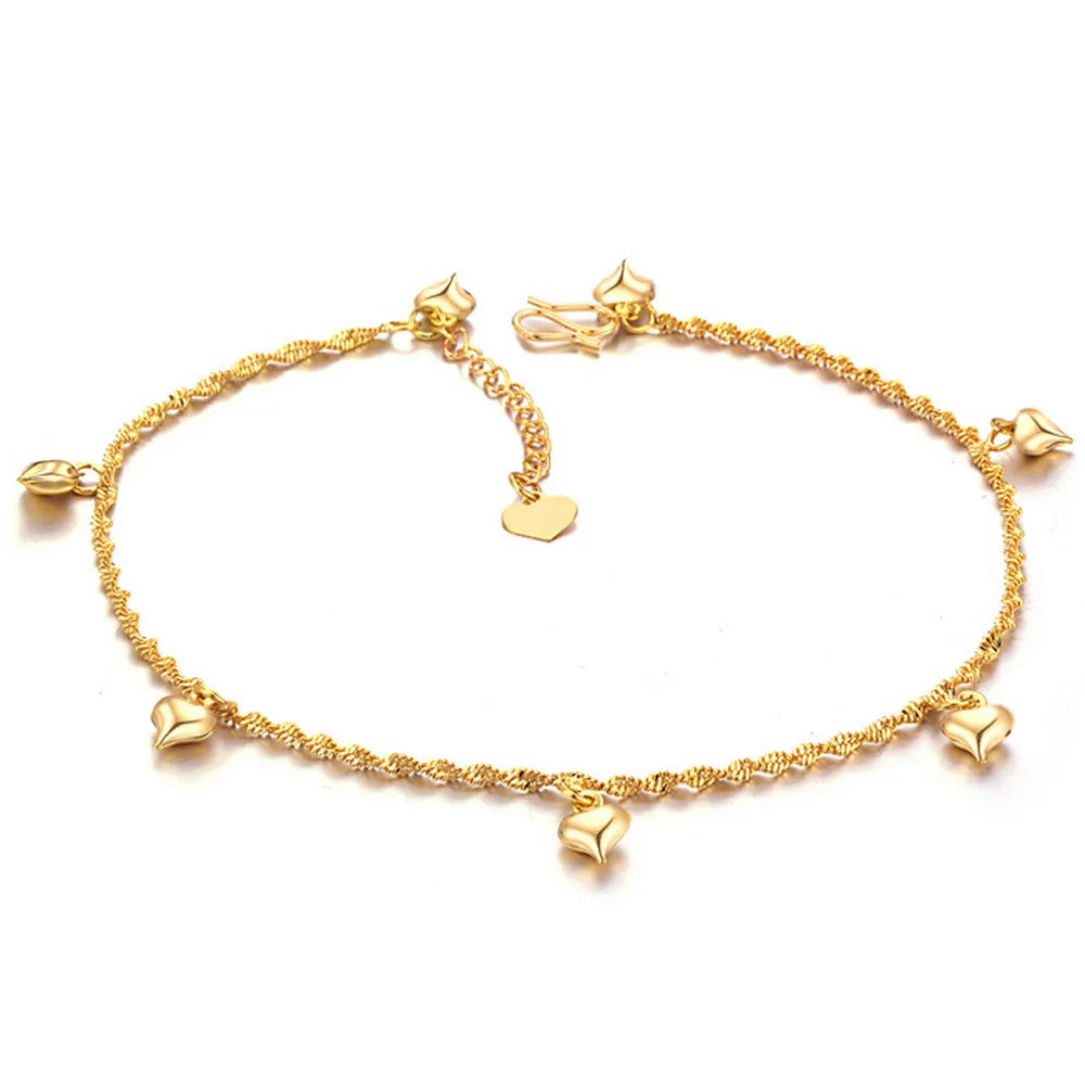HOVANCI Charm Summer Trendy Gold Plated Anklets for Women Wedding Dainty Anklet