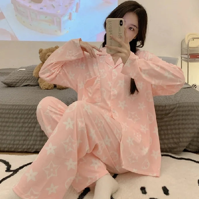 Sfy-y581 Unique Style Spring and Autumn Cute Loose Super Multi Style Homewear Lightweight Long Sleeve Women's Pajamas