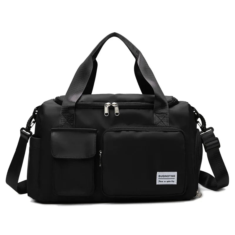 Fashion Waterproof Custom Leather Travel Shoe Spend Da Night Duffle Bag for Men