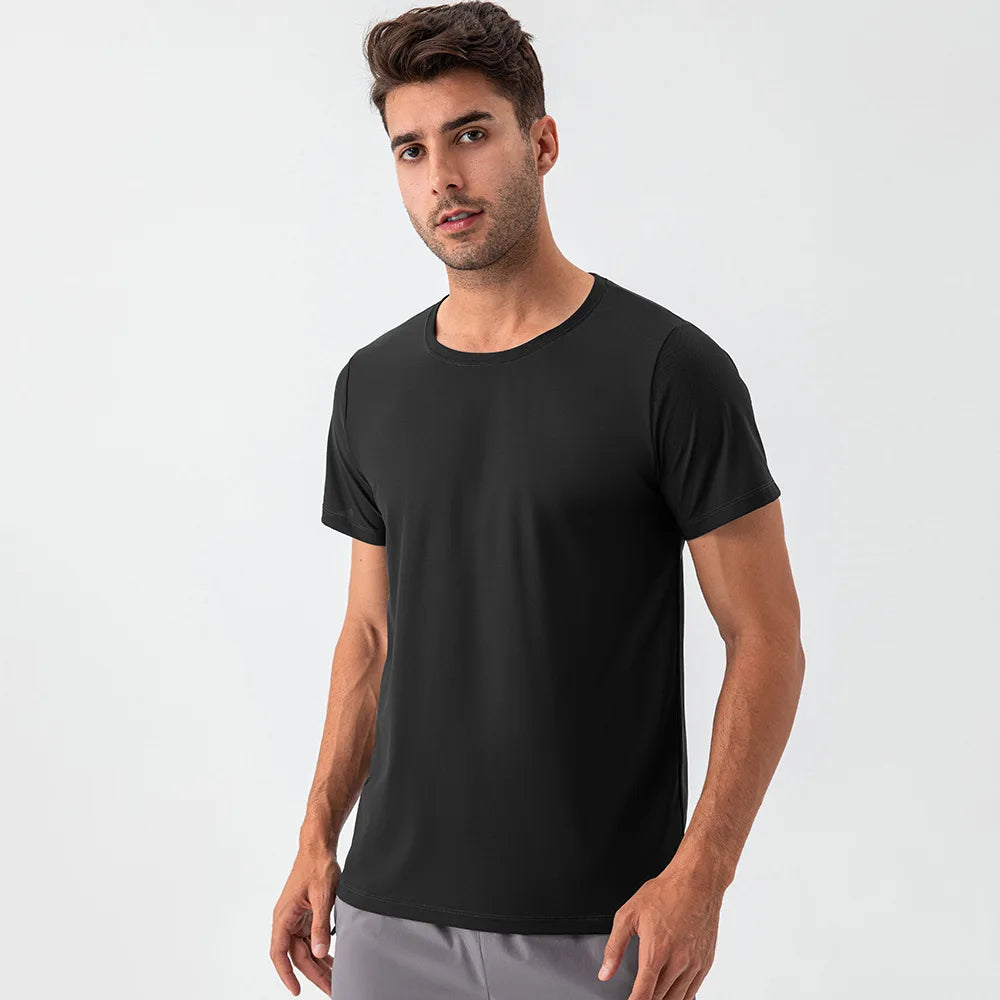 Wholesale Sports Running Sportswear Compression Gym Men's Muscle Fitness Wear Bamboo Fiber T-shirt