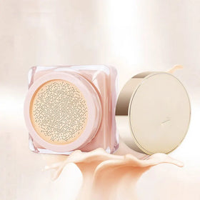 Wholesale 13-gram pink square Base Powder Can-shaped Loose Powder Container for Cosmetics Glass Packaging with Lid