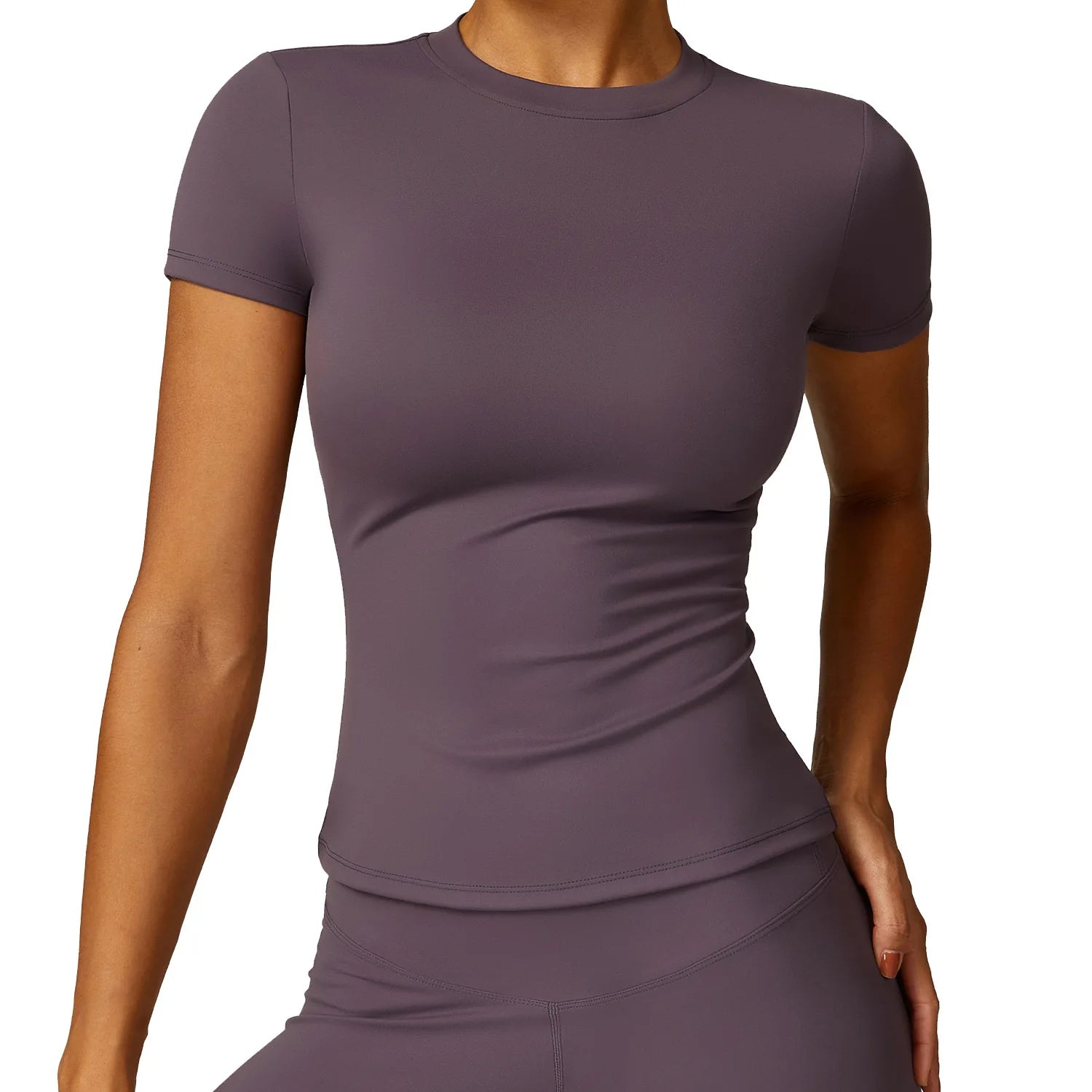 Breathable Plus Size Crop Top Gym Tight Shirt Tops Summer Outdoor Wear Yoga Fitness Running Round-neck T-shirts Front Logo