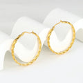 High End 30mm Braided Chain Large Circle Huggie Earrings Stainless Steel Twisted Hoop Gold Plated Fashion Earrings for Women