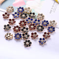 Custom Fancy Metal Crystal Button Flower Bling Rhinestone Sewing Shank Style with Plating Technique for Garment Accessories