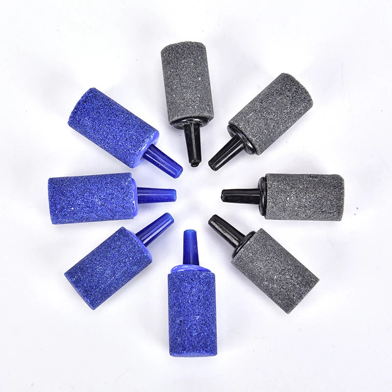 2/5/10pcs Aquarium Cylinder Shape Air Stone Mineral Bubbles Release Fish Tank Punp Airstone Aeration Aerator Accessories