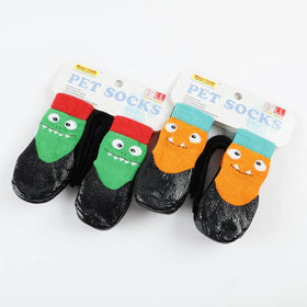 Classic Waterproof Eco-Friendly Cotton Dog Shoes/Pet Socks Solid Pattern for Big Dogs Non-slip Detachable Straps All Seasons