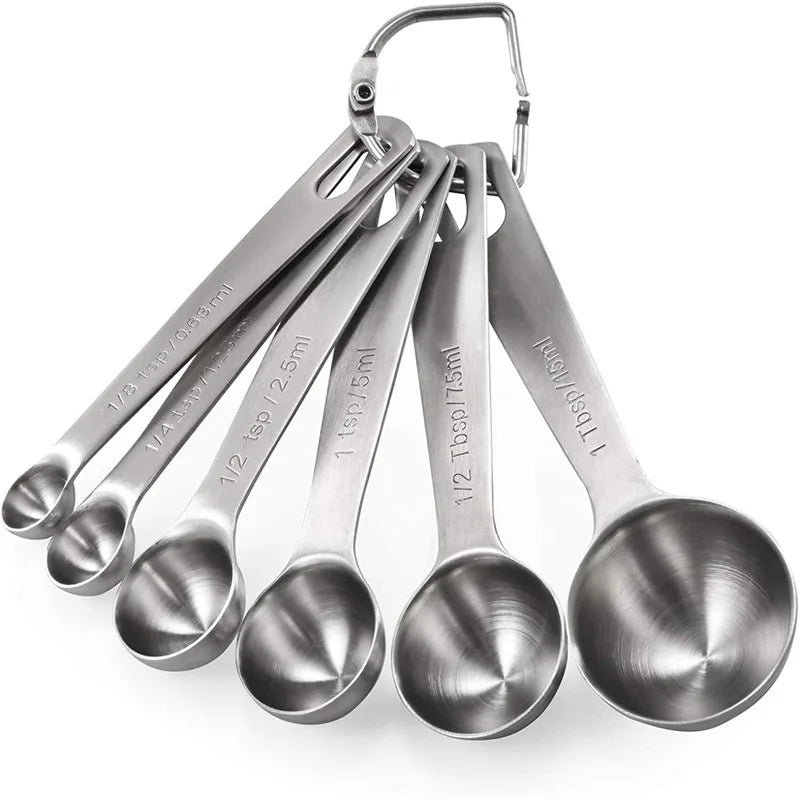 Opp Bag Packing Eco-Friendly Stainless Steel 4 7pieces Measuring Spoon Set with Scale Customized Logo Kitchen Accessories